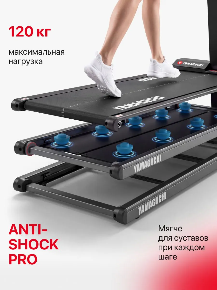 Максимальная нагрузка 120 кг для беговой дорожки YAMAGUCHI Touch Pad